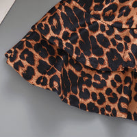 Load image into Gallery viewer, Toddler Girl Button Decor Leopard Print Skirt Wholesale 40725412
