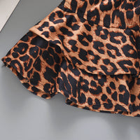 Load image into Gallery viewer, Toddler Girl Button Decor Leopard Print Skirt Wholesale 40725412
