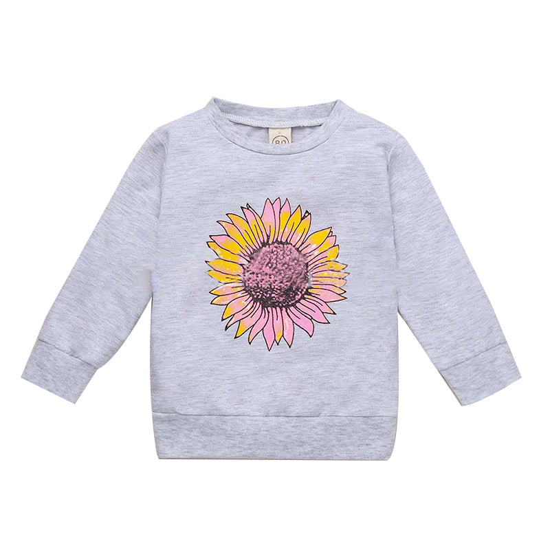 Toddler Girl Daisy Print Sweatshirt Wholesale 41631198