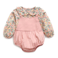 Load image into Gallery viewer, Toddler Girl Fake Two Piece Flower Print Bodysuit Wholesale 96277264
