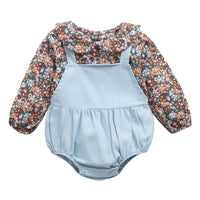 Load image into Gallery viewer, Toddler Girl Fake Two Piece Flower Print Bodysuit Wholesale 96277264
