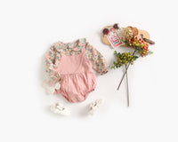 Load image into Gallery viewer, Toddler Girl Fake Two Piece Flower Print Bodysuit Wholesale 96277264
