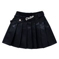 Load image into Gallery viewer, Toddler Girl Letter  Black PU Pleated Skirt Wholesale 17165371
