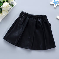 Load image into Gallery viewer, Toddler Girl Letter  Black PU Pleated Skirt Wholesale 17165371
