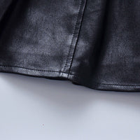 Load image into Gallery viewer, Toddler Girl Letter  Black PU Pleated Skirt Wholesale 17165371
