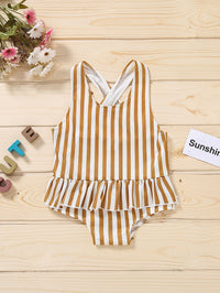 Load image into Gallery viewer, Toddler Girl Peplum Floral Print One Piece Swimwear Wholesale 18873089
