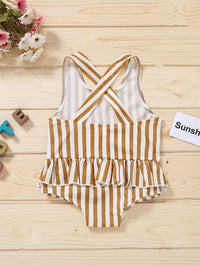 Load image into Gallery viewer, Toddler Girl Peplum Floral Print One Piece Swimwear Wholesale 18873089
