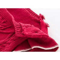 Load image into Gallery viewer, Toddler Girl Ruffle Trim Red Knitted Vest Wholesale 22235574
