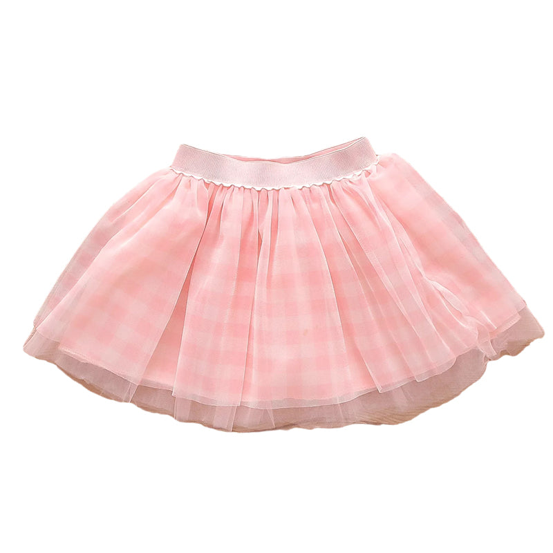 Toddler Kid Girl Checked Mesh Skirt Wholesale 02933174