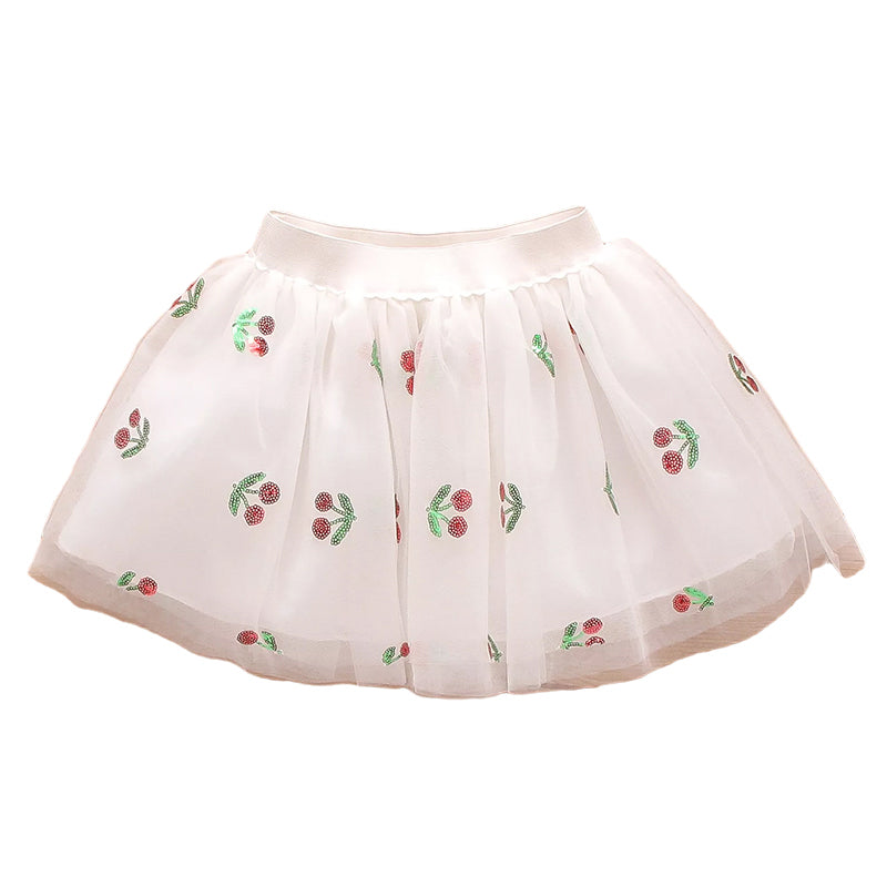 Toddler Kid Girl Cherry Mesh Skirt Wholesale 30793206