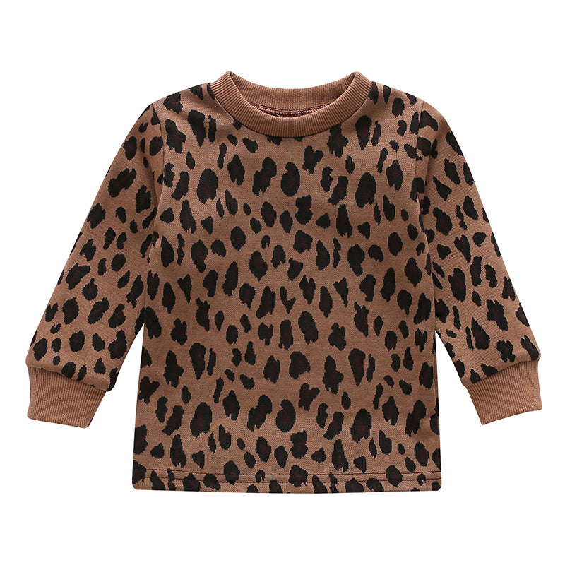 Toddler Kid Girl Leopard Pullover Wholesale 15304792