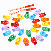 Load image into Gallery viewer, Toddler Kid Magnetic Alphabet and Number Fish Catching Wooden Educational Toy Wholesale 96713766
