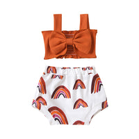 Load image into Gallery viewer, Two-Piece Baby Toddler Bow Cami Top With Sun Print Shorts Set Wholesale 86182716
