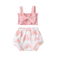 Load image into Gallery viewer, Two-Piece Baby Toddler Bow Cami Top With Sun Print Shorts Set Wholesale 86182716
