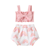 Load image into Gallery viewer, Two-Piece Baby Toddler Bow Cami Top With Sun Print Shorts Set Wholesale 86182716
