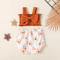 Load image into Gallery viewer, Two-Piece Baby Toddler Bow Cami Top With Sun Print Shorts Set Wholesale 86182716
