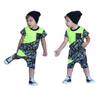 Load image into Gallery viewer, Two-Piece Contrast Color Boy Set Top Matching Shorts Wholesale 46072516
