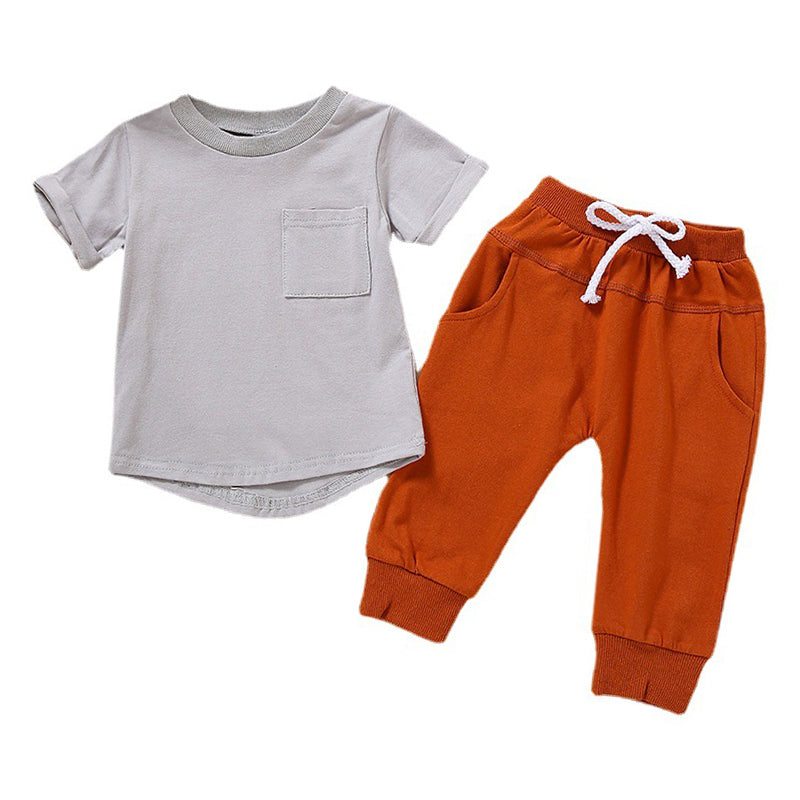 Two-Piece Hi-Lo Hem Top With Trousers Baby Set Wholesale 12672902