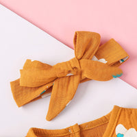 Load image into Gallery viewer, Two Pieces Baby Girl Butterfly Print Muslin Bodysuit With Headband Wholesale 34142214
