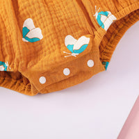 Load image into Gallery viewer, Two Pieces Baby Girl Butterfly Print Muslin Bodysuit With Headband Wholesale 34142214

