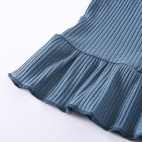 Load image into Gallery viewer, Two Pieces Baby Girl Plain Ruffled Hem Camisole Matching Shorts Ribbed Set Wholesale 36682799
