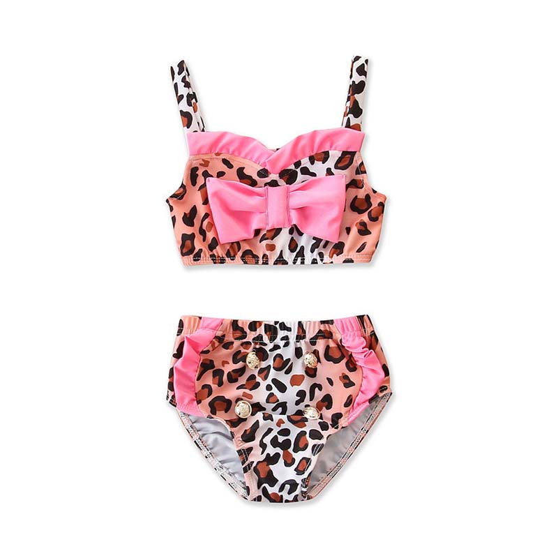 Two Pieces Girl Leopard Bikini Swimwear Wholesale 21532658