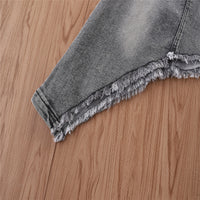 Load image into Gallery viewer, Two Pieces Kid Girl Drawstring Cami Top With Irregular Hem Denim Skirt Set Wholesale 48872631
