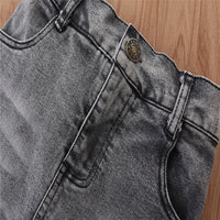 Load image into Gallery viewer, Two Pieces Kid Girl Drawstring Cami Top With Irregular Hem Denim Skirt Set Wholesale 48872631
