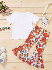 Load image into Gallery viewer, Two Pieces Kid Girl Flower Child Top &amp; Flared Pants Set Wholesale 02053034
