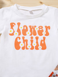 Load image into Gallery viewer, Two Pieces Kid Girl Flower Child Top &amp; Flared Pants Set Wholesale 02053034
