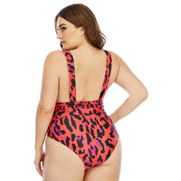 Load image into Gallery viewer, Women Plus Size Leopard Print One Piece Swimsuit Wholesale 57312478
