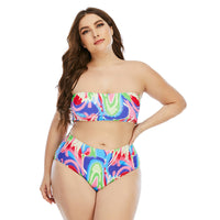 Load image into Gallery viewer, Women Plus Size Tie Dye Swimwear Set Wholesale 02332474
