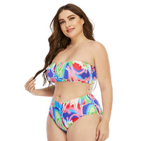 Load image into Gallery viewer, Women Plus Size Tie Dye Swimwear Set Wholesale 02332474
