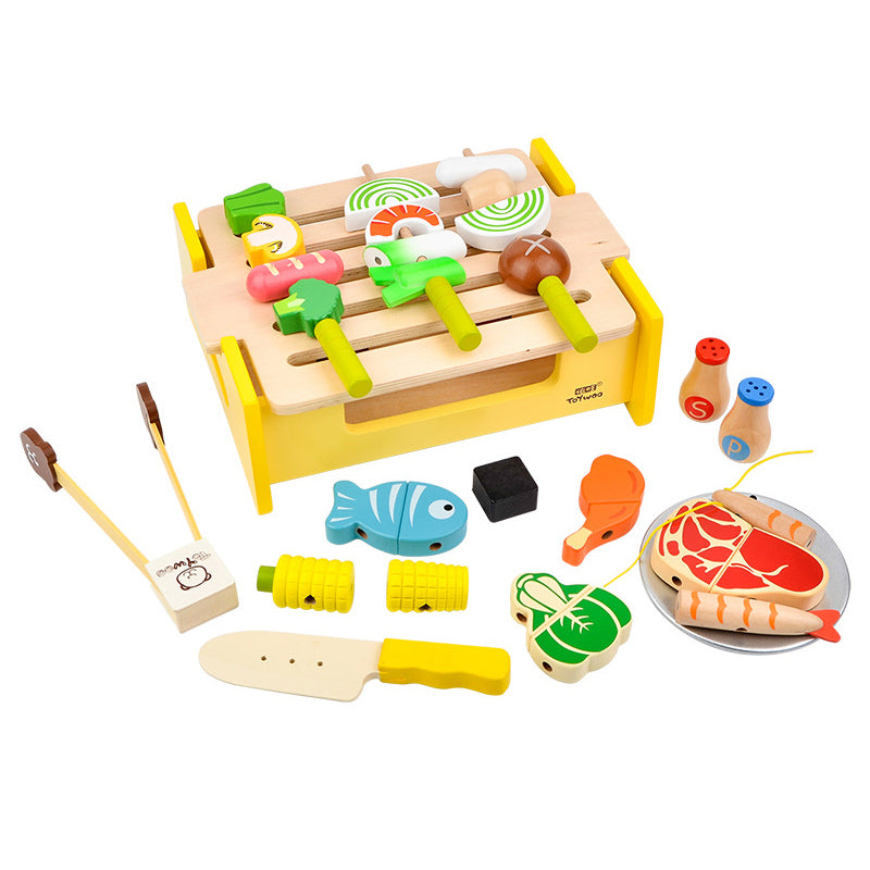 Wooden Barbecue Cooker Toys Set Wholesale 26902858