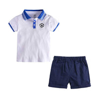 Load image into Gallery viewer, 2 Pieces Baby Boy Stripe Polo T-shirt &amp; Shorts Set Wholesale 087131
