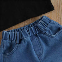 Load image into Gallery viewer, Two Pieces Girl Set Tank Top Matching Wide Leg Jeans Wholesale 4566567
