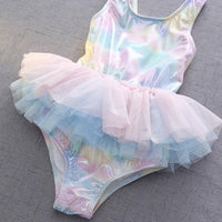 Load image into Gallery viewer, Kid Girl Mermaid One Piece Mesh Tank Swimsuit And Hat Wholesale 19561110
