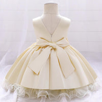 Load image into Gallery viewer, Little Girl Bow Front Mesh Princess Dress Wholesale 85161274

