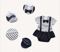 Load image into Gallery viewer, Baby Girl Bowtie Stripe Bodysuit Wholesale 5466283
