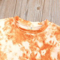Load image into Gallery viewer, Two Pieces Kid Girl Tie Dye Set Crew Neck Tee And Shorts  Wholesale 019615
