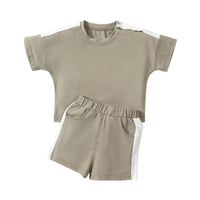 Load image into Gallery viewer, 2-Piece Baby Side Stripe Tracksuit Set Wholesale 41771574
