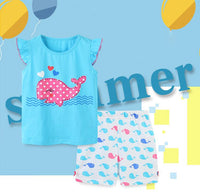 Load image into Gallery viewer, 6 Packs Kid Girl Dolphin Print Top With Shorts Set Wholesale 3450102
