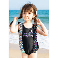 Load image into Gallery viewer, One-piece Girl Mermaid Print Swimsuit And Hat Wholesale 4469606
