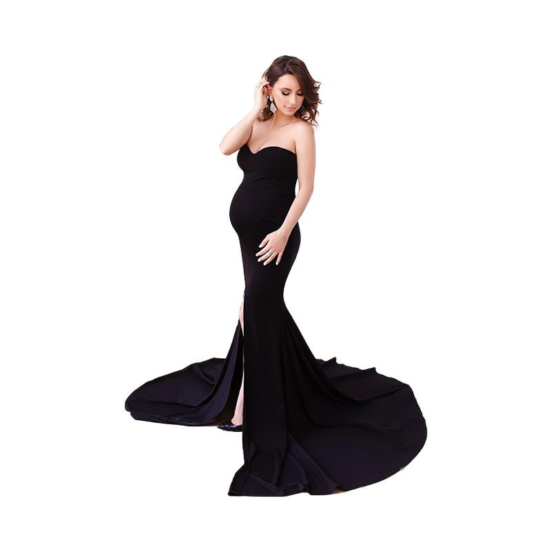 Maternity Party Hem Split Fishtail Maxi Tube Dress Wholesale 64481513