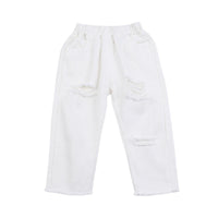 Load image into Gallery viewer, Little Girl White Distressed Pants Wholesale 46041754
