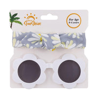 Load image into Gallery viewer, Little Girl Flower Frame Sunglasses And Headband Set Wholesale 8970060
