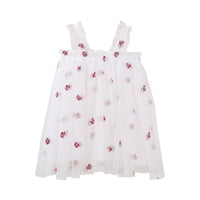 Load image into Gallery viewer, Little Girl Embroidery Daisy Flower Mesh Cami Dress  Wholesale 0056747

