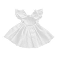 Load image into Gallery viewer, Little Girl Flutter Sleeve Backless Plain Dress Wholesale 54421457
