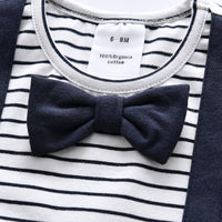 Load image into Gallery viewer, Baby Girl Bowtie Stripe Bodysuit Wholesale 5466283
