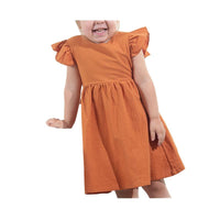 Load image into Gallery viewer, Little Girl Flutter Sleeve Backless Plain Dress Wholesale 54421457
